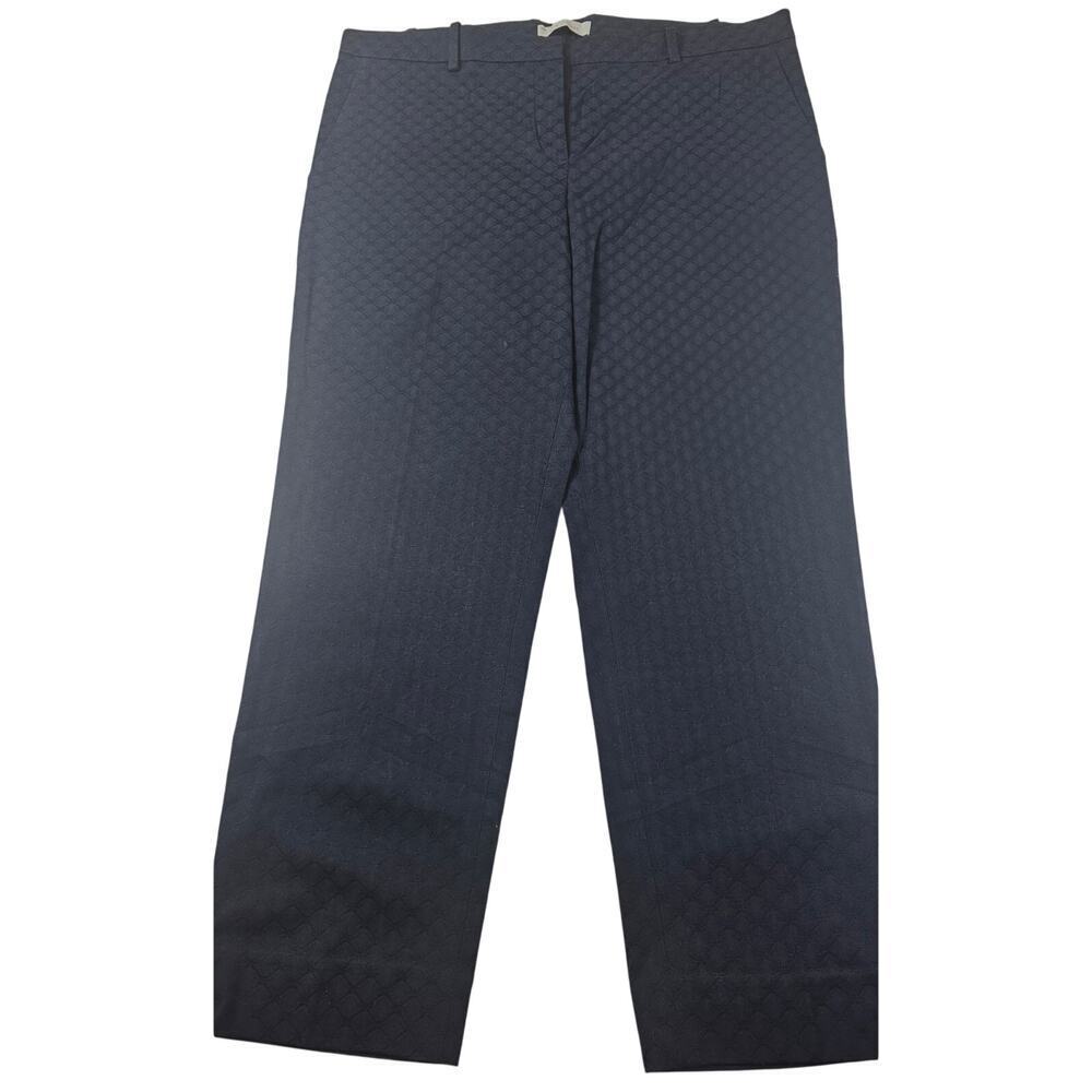 GAP slim cropped stretch 14R textured navy blue business casual career pants